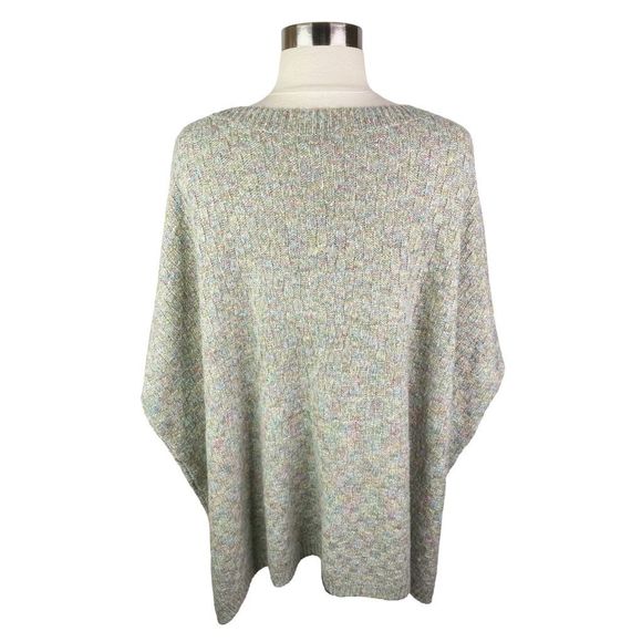 Calme x Johnny Was Sage Basket Weave Poncho - One Size - Picture 6 of 8